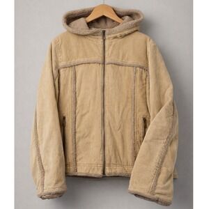 Y2K Vintage Maurices sz XL Corduroy Full Zip Sherpa Satin Lined Jacket Coat 90s